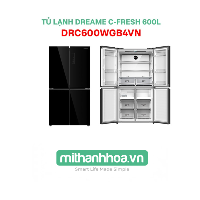 Tủ Lạnh Dreame C-Fresh 600L DRC600WGB4VN – Có Ngăn Đông Mềm