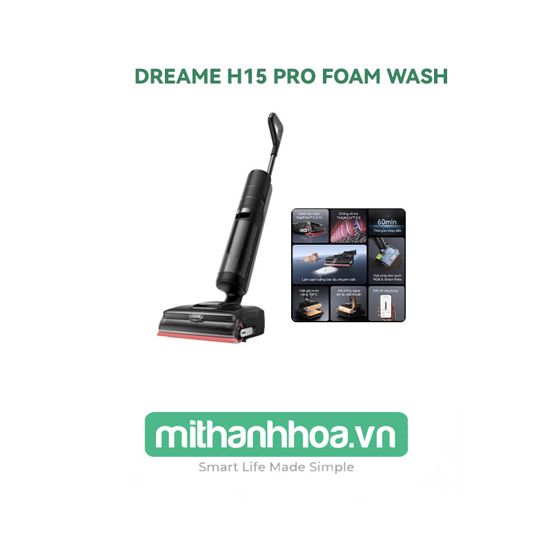 Máy Hút Bụi Lau Sàn Khô & Ứớt Dreame H15 Pro Foam Wash